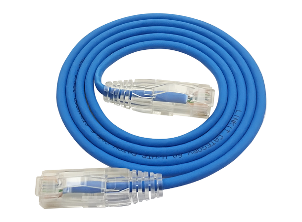 LinkIT U/UTP SlimPatch Cat6a blue 1.5m AWG28/7 | LSZH |Snagless | OD 3.6mm 