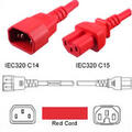 LinkIT str&#248;mkabel C15/C14 r&#248;d 3m 3 x 1,00mm&#178; | PVC