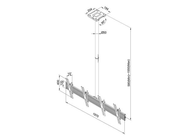 Multibrackets Ceiling Mount Pro MBC2X1U 