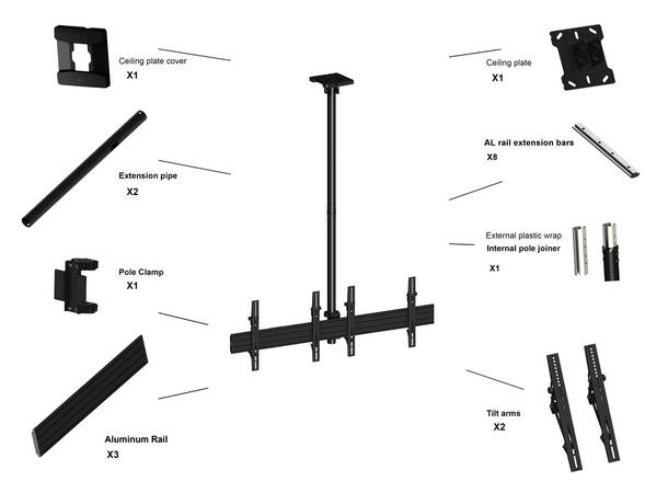 Multibrackets Ceiling Mount Pro MBC2X1U 