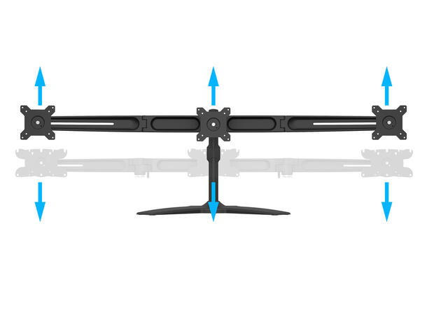 Multibrackets VESA Desktopmount Triple S tand 15"-24" 