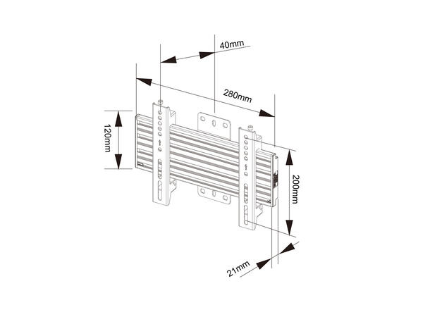 Multibrackets Veggfeste PRO MBW1U fixed Vesa 200x200, 30Kg, 17-42”, svart 