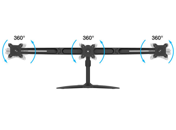 Multibrackets bordstativ, triple 15-24" 3 X 15"-24" Maks 24kg, maks Vesa 100x100 