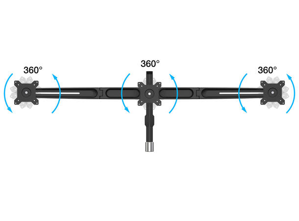 Multibrackets VESA Desktopmount Triple S tand 15"-24" Expansion Kit 