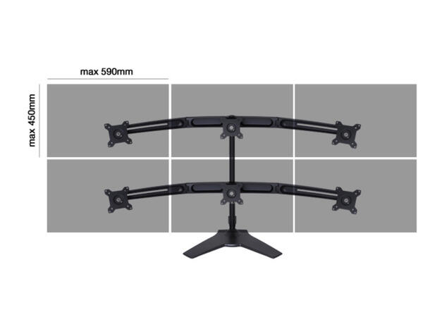 Multibrackets VESA Desktopmount Triple S tand 15"-24" Expansion Kit 