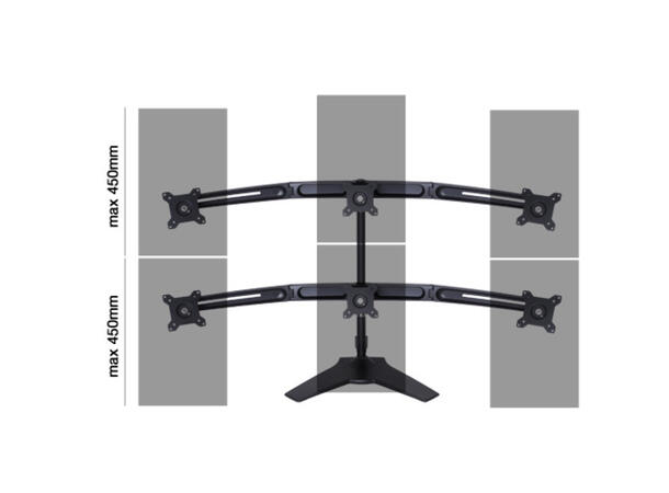 Multibrackets bordstativ, Triple 15-24" Utvidelses kit 3 X 15"-24" 