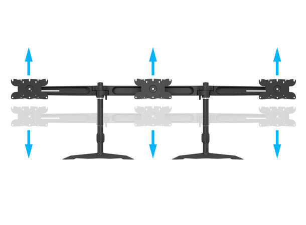 Multibrackets bordstativ, triple 24-32" 3 X 24"-32" Maks 24kg, maks Vesa 200x100 