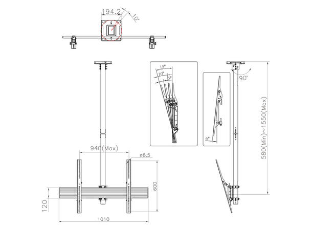 Multibrackets Ceiling Mount Pro MBC1UHD 