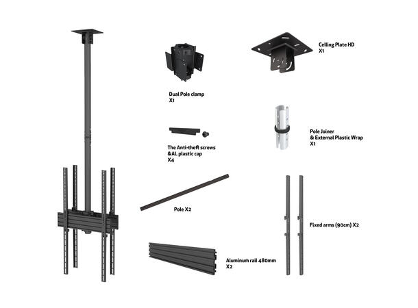 Multibrackets Ceiling Mount Pro MBC1UX2P 400x900 