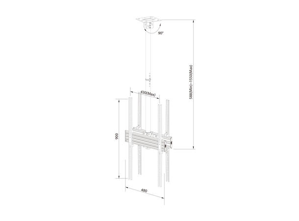 Multibrackets Ceiling Mount Pro MBC1UX2P 400x900 