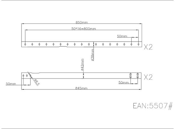 Multibrackets Extension Pipe Ceilingmoun t Black 3000mm 