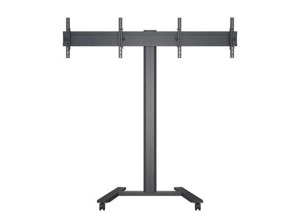 Multibrackets Gulvtralle 180 Dual Black Svart, 2x50kg, 800x400, 40-60" 