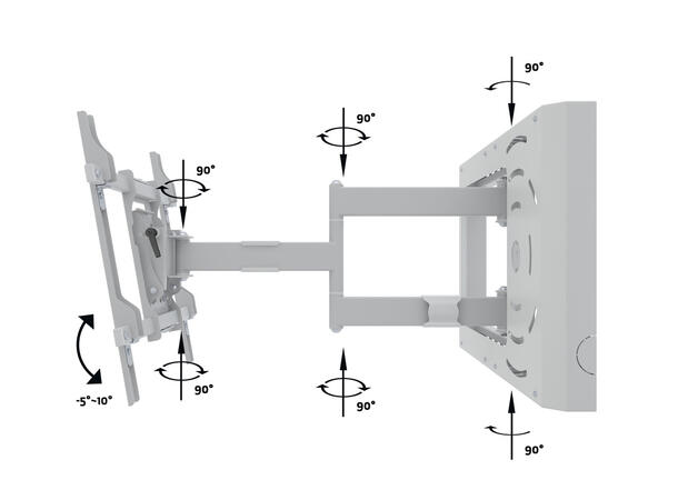 Multibrackets Hospitality Flexarm with S TB Enclosure White 