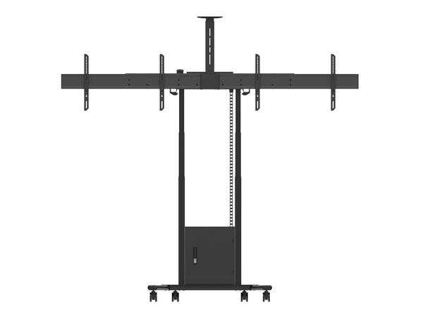 Multibrackets Motorisert gulvtralle Dual Svart, 120Kg, 600x400, 2 x 40-65" 