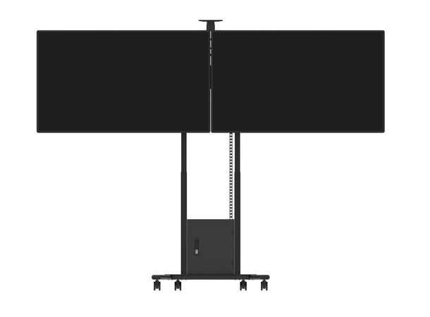 Multibrackets Motorisert gulvtralle Dual Svart, 120Kg, 600x400, 2 x 40-65" 