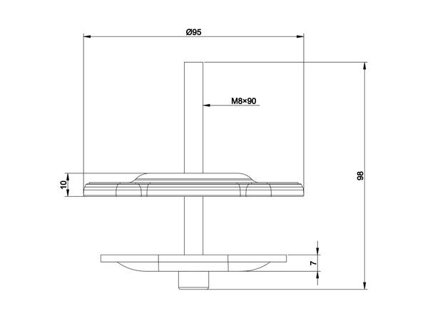 Multibrackets VESA Deskmount Officeline Grommet Base Black 