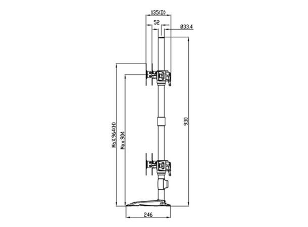 Multibrackets VESA Desktopmount Triple S tand 24''-32'' Expansion Kit 