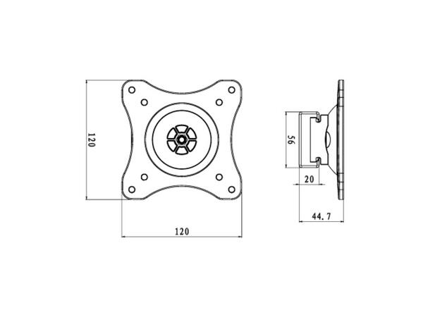 Multibrackets Veggfeste flexarm 360 Svart, Vesa 75 100 200, 15 Kg 