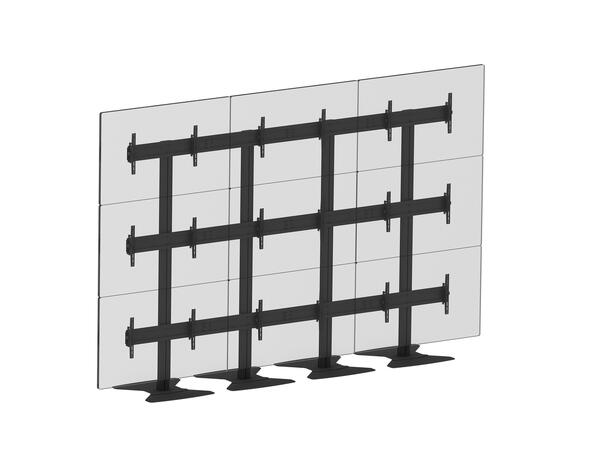 Multibrackets gulvstativ 9 skjermer 65-75", 800x400, max 450kg, 