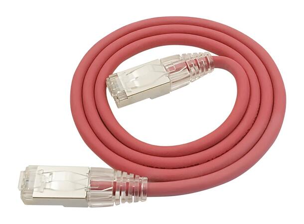 LinkIT F/UTP SlimPatch Cat6a red  0.3m AWG 28 | LSZH | Snagless | OD 4.7mm 