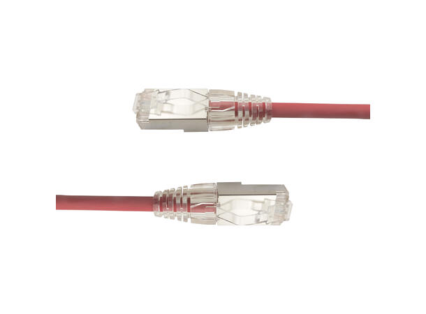 LinkIT F/UTP SlimPatch Cat6a red  0.3m AWG 28 | LSZH | Snagless | OD 4.7mm 