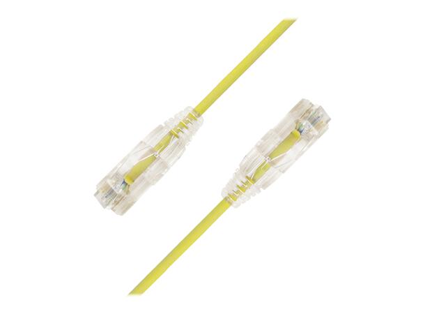 LinkIT U/UTP SlimPatch Cat6a gul 1m AWG28/7 | LSZH |Snagless | OD 3.6mm 