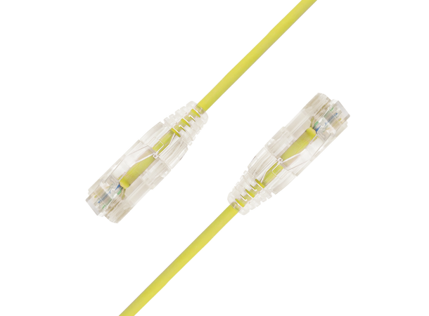 LinkIT U/UTP SlimPatch Cat6a gul 1m AWG28/7 | LSZH |Snagless | OD 3.6mm 