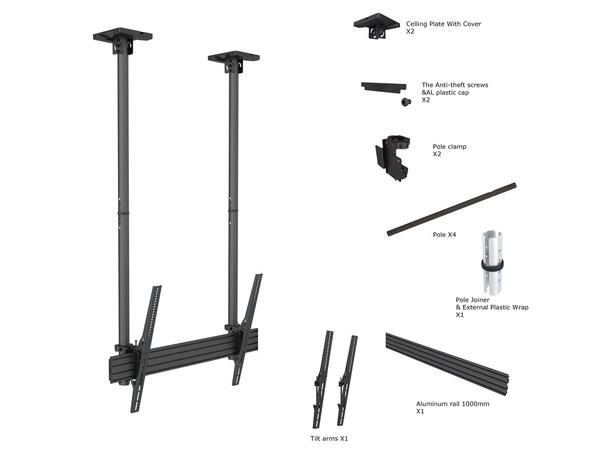 Multibrackets Pro takfeste MBC1USD 900x600, 135 Kg, 58-155cm, 40-100" 