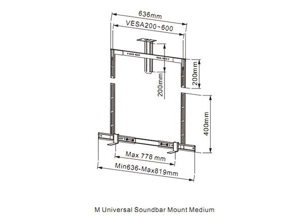 Multibrackets Soundbar og kamera holder Medium, 40-70" 