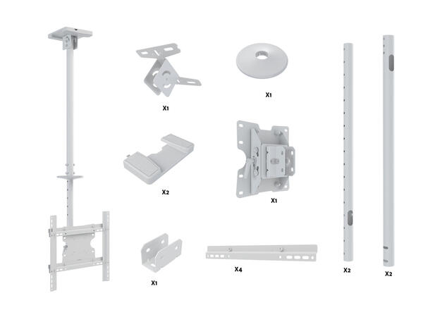 Multibrackets Takfeste Medium Hvit, 400x400, 70 Kg, 86-313cm, 32-65" 