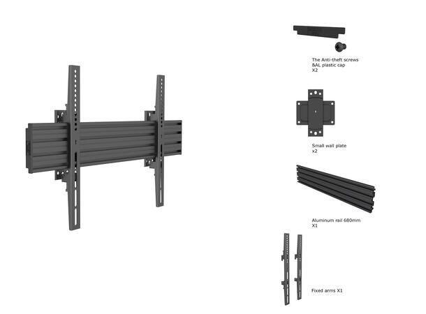 Multibrackets Veggfeste PRO MBW1U fixed Vesa 600x400, 30Kg, 40-65”, svart 