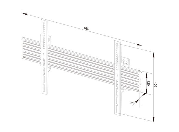 Multibrackets Veggfeste PRO MBW1U fixed Vesa 600x400, 30Kg, 40-65”, svart 