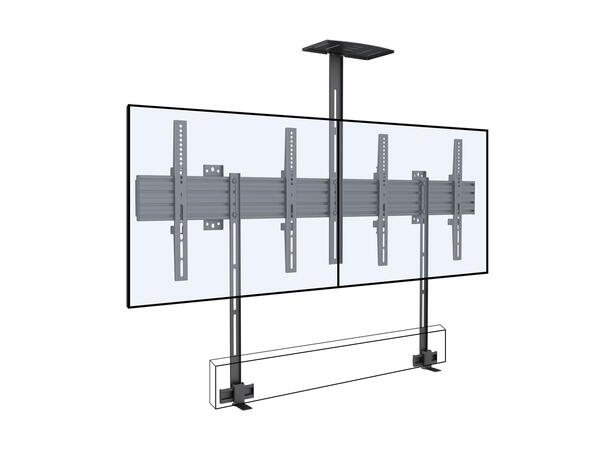 Multibrackets Veggfeste konferanse 2x65" 400x400, 60Kg, videokonferanse pakke 