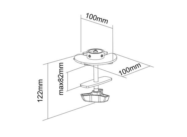 Multibrackets Deskmount Basic Single/Dua l/Triple/Quad Grommet Base 