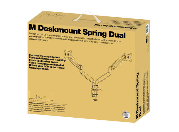 Multibrackets Deskmount Gas Spring Dual Silver 