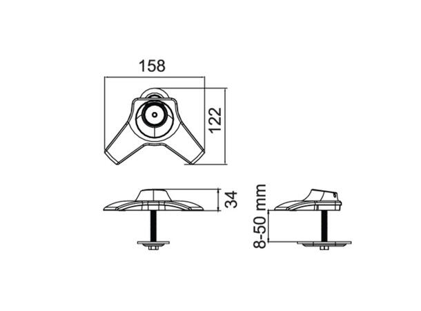 Multibrackets Desktopmount Single / Dual / Triple Stand Grommet Base 