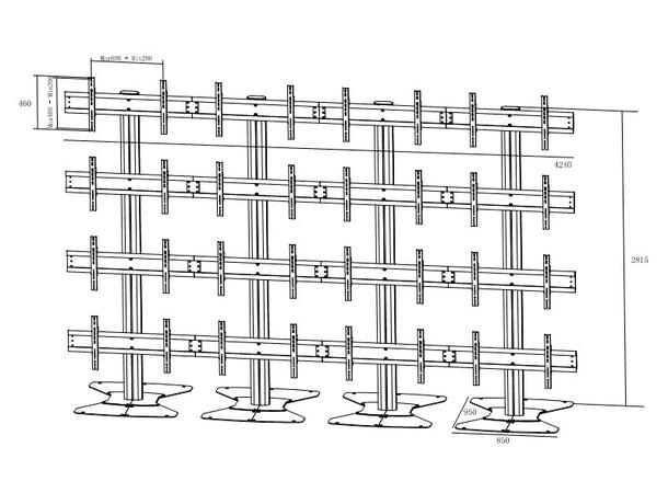 Multibrackets Gulvstativ 16 skjermer 40-55", 800x400, maks 600kg, 