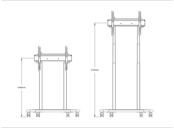 Multibrackets Gulvstativ motorisert 60Kg Svart, 600x400, 37-90" 