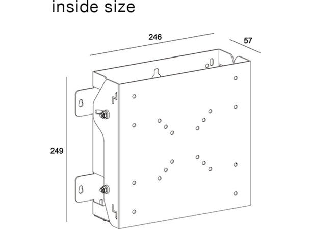 Multibrackets Veggfeste Signage Box Svart, 30Kg, 400x400, tilt, pc boks 