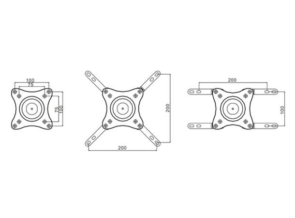 Multibrackets Veggfeste flexarm 360 III Hvit, VESA 75 100 200, 15Kg 