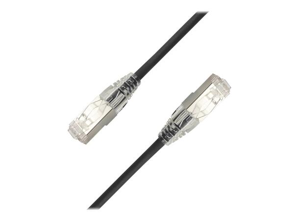 LinkIT F/UTP SlimPatch Cat6a black 0.5m AWG 28 | LSZH | Snagless | OD 4.7mm 