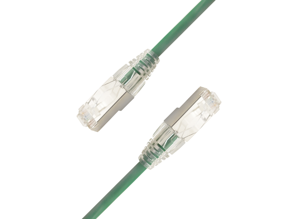 LinkIT F/UTP SlimPatch Cat6a green 1.5m AWG 28 | LSZH | Snagless | OD 4.7mm 