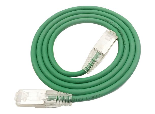 LinkIT F/UTP SlimPatch Cat6a green 1.5m AWG 28 | LSZH | Snagless | OD 4.7mm 