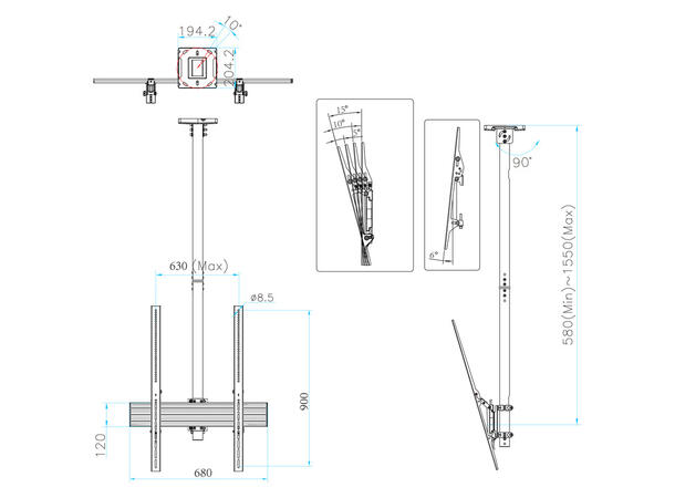 Multibrackets Ceiling Mount Pro MBC1UPHD 