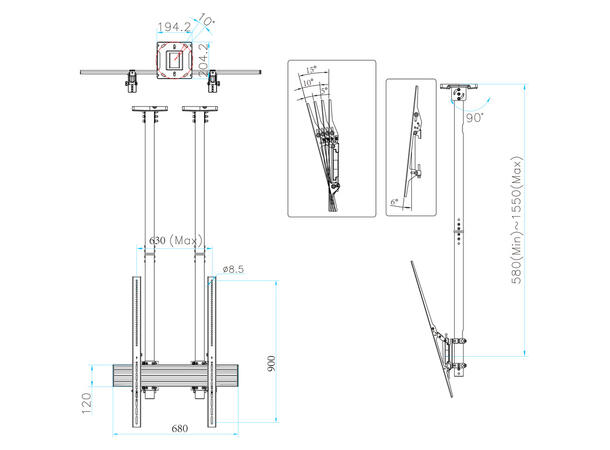 Multibrackets Ceiling Mount Pro MBC1UPSD 