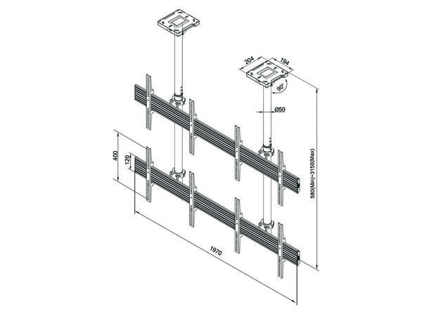 Multibrackets Ceiling Mount Pro MBC2X2U 