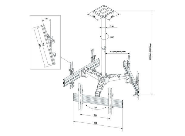 Multibrackets Ceiling Mount Pro MBC3U 