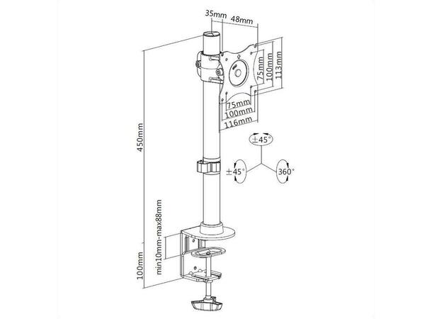 Multibrackets Deskmount Basic Single 