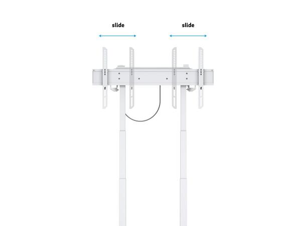 Multibrackets Gulvstativ motorisert 60Kg Hvit, 600x400, 37-90" 