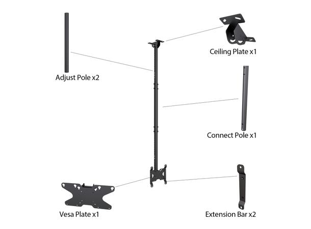 Multibrackets Public Ceilingmount Small Single Black 1500 